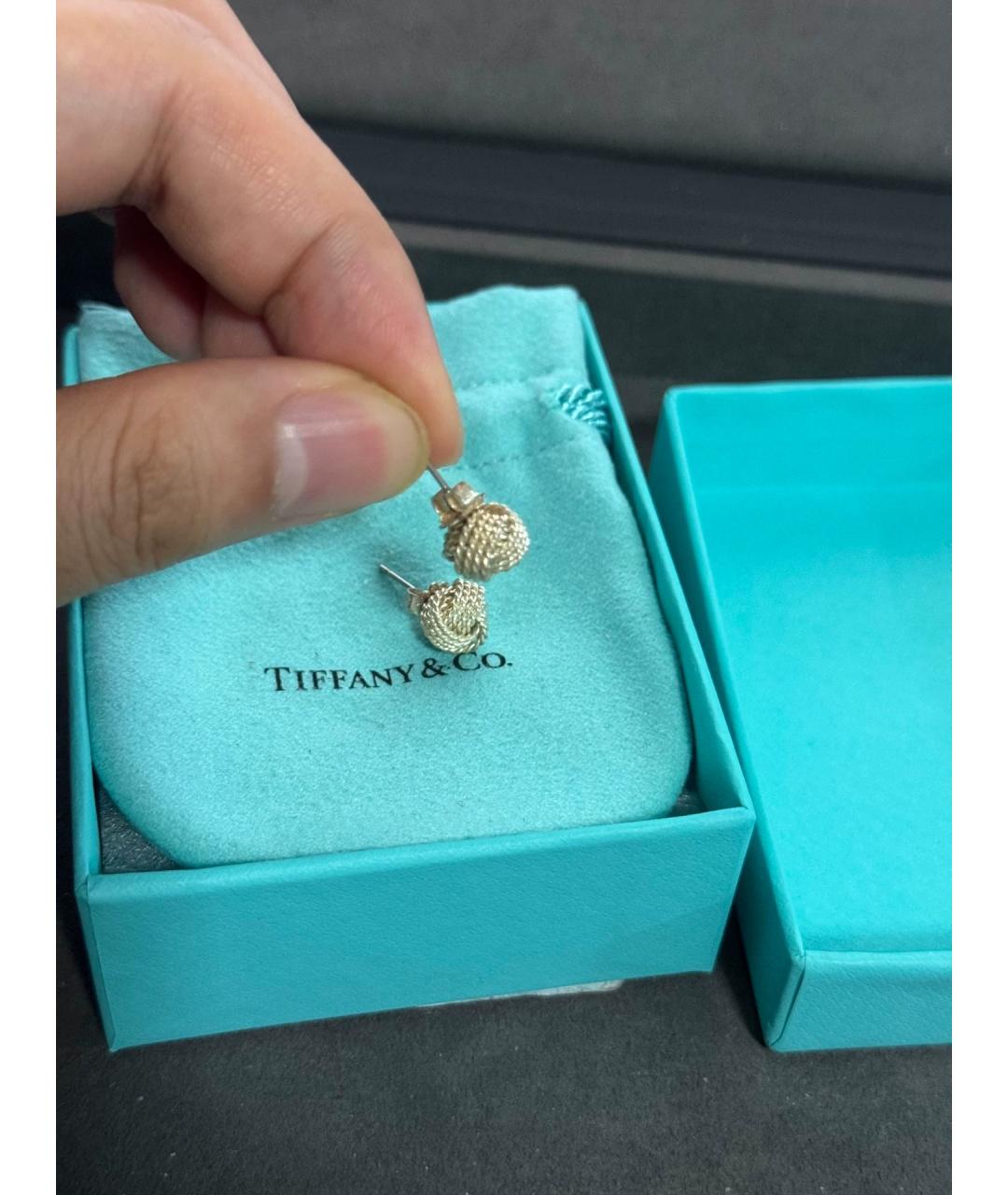 TIFFANY&CO Золотые серебряные серьги, фото 3