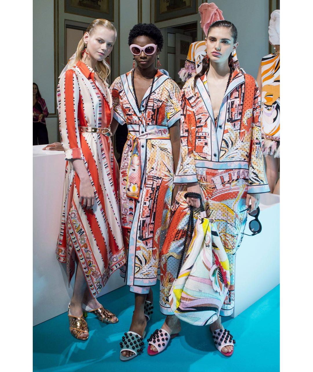 EMILIO PUCCI Мульти шелковое повседневное платье, фото 8
