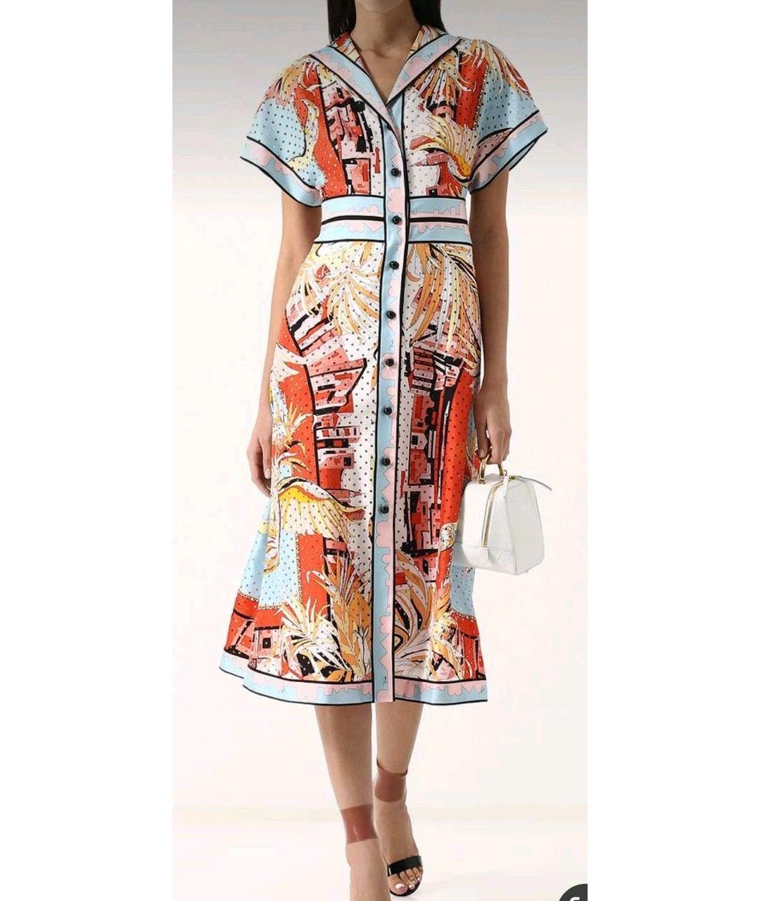 EMILIO PUCCI Мульти шелковое повседневное платье, фото 2