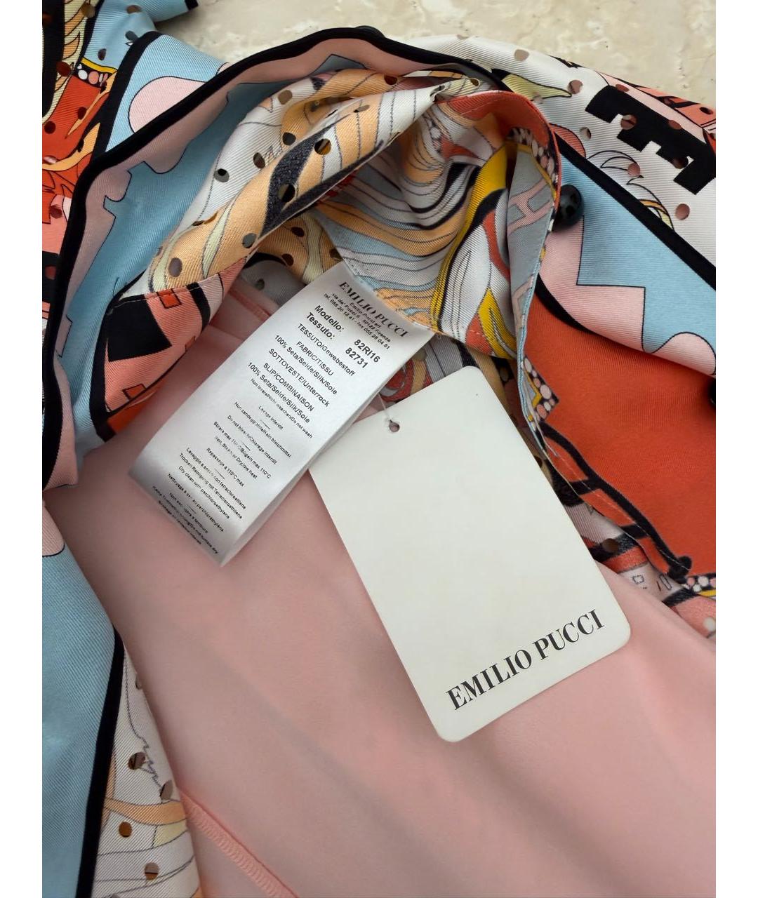EMILIO PUCCI Мульти шелковое повседневное платье, фото 6