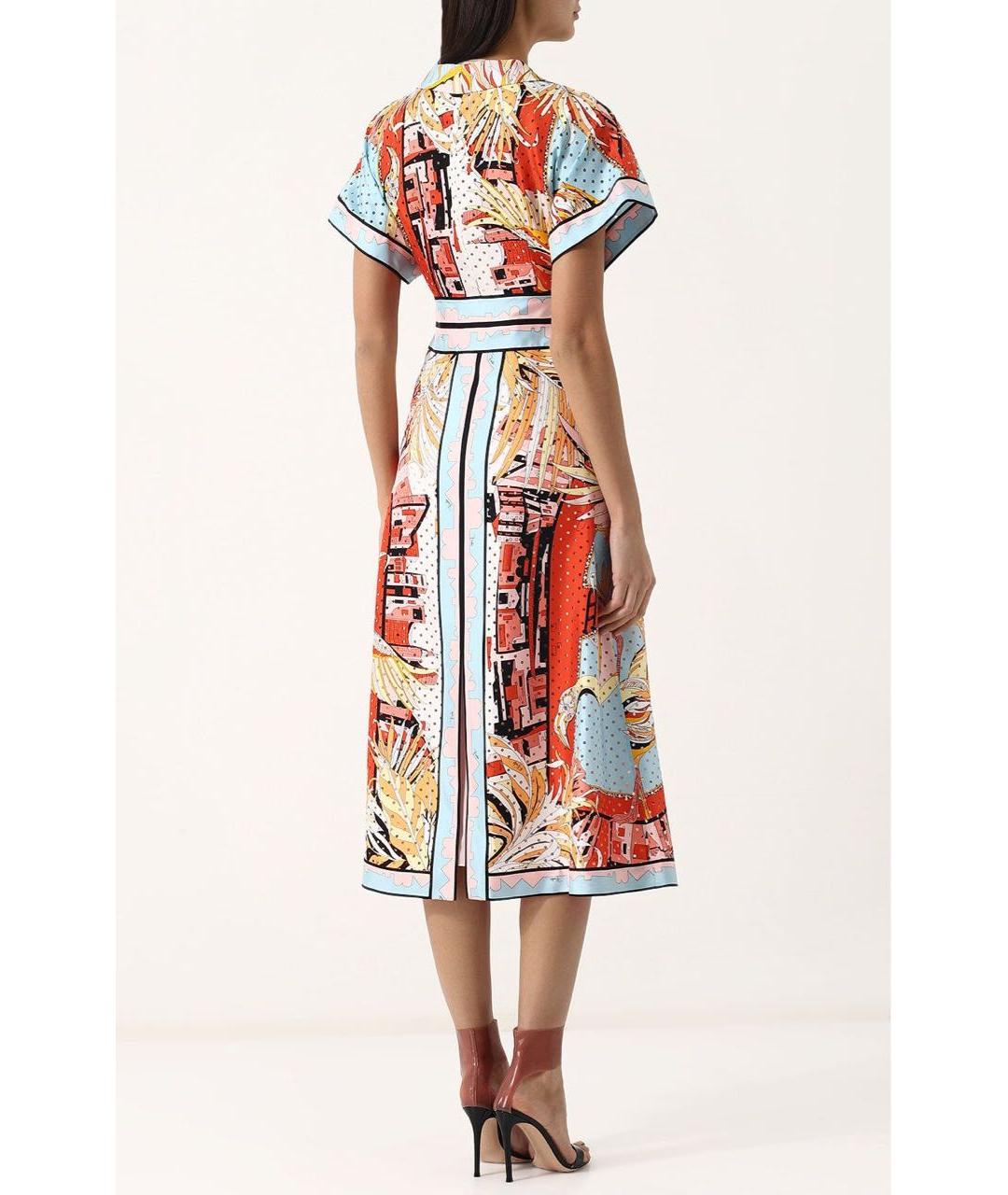 EMILIO PUCCI Мульти шелковое повседневное платье, фото 3