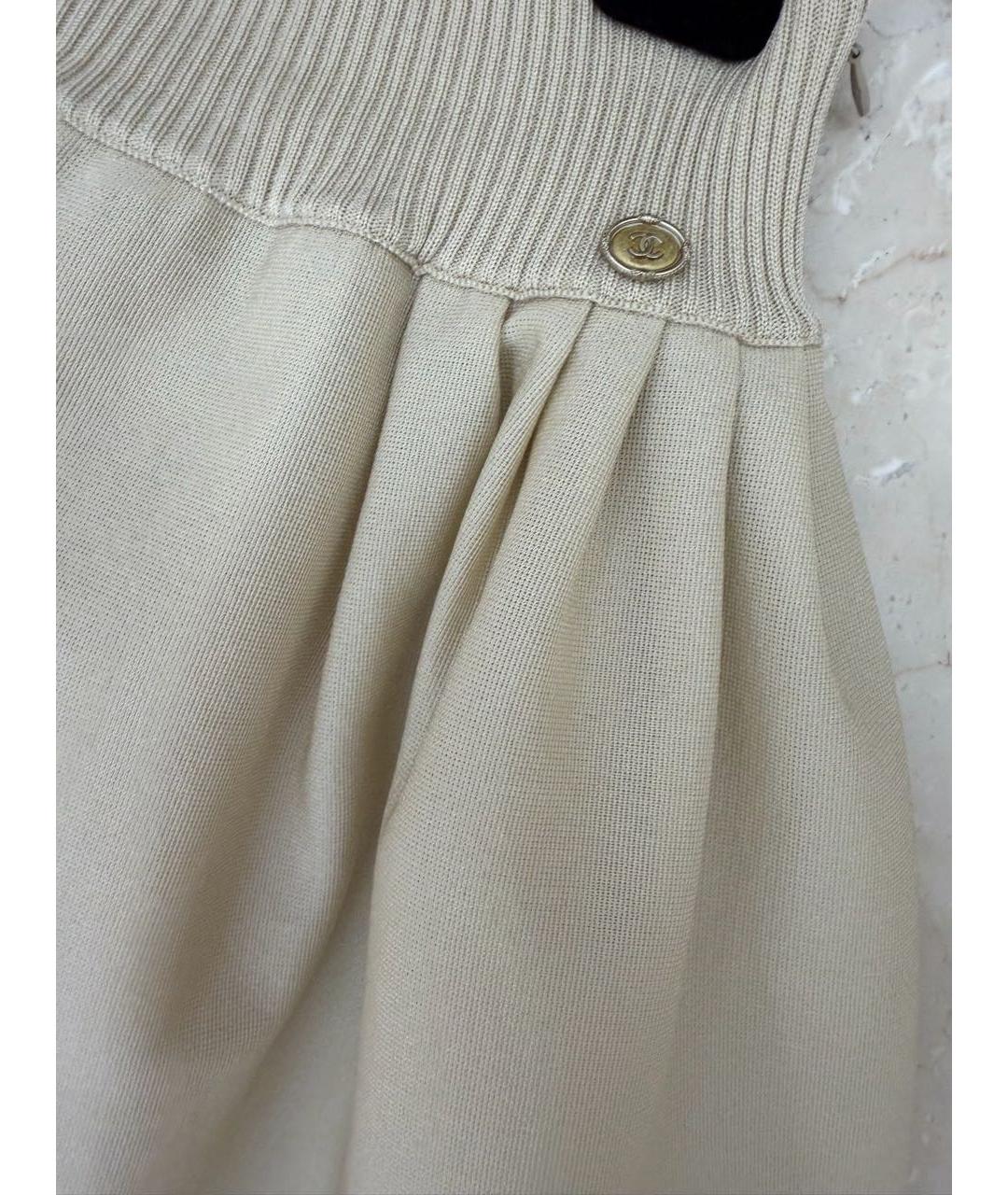 CHANEL Бежевая вискозная юбка мини, фото 4