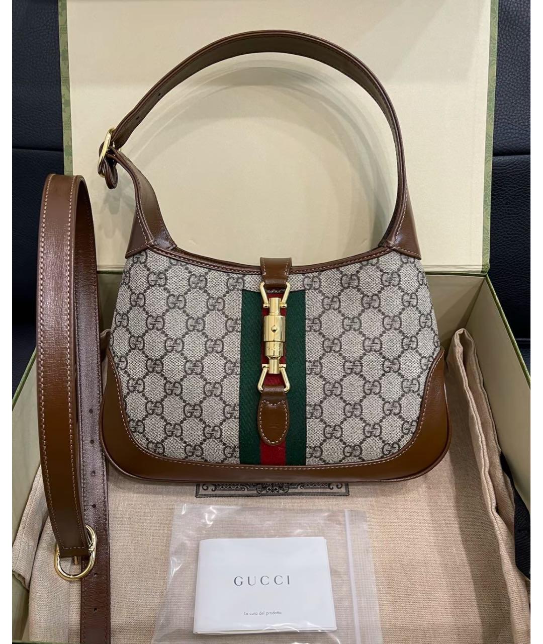 GUCCI Коричневая кожаная сумка через плечо, фото 5