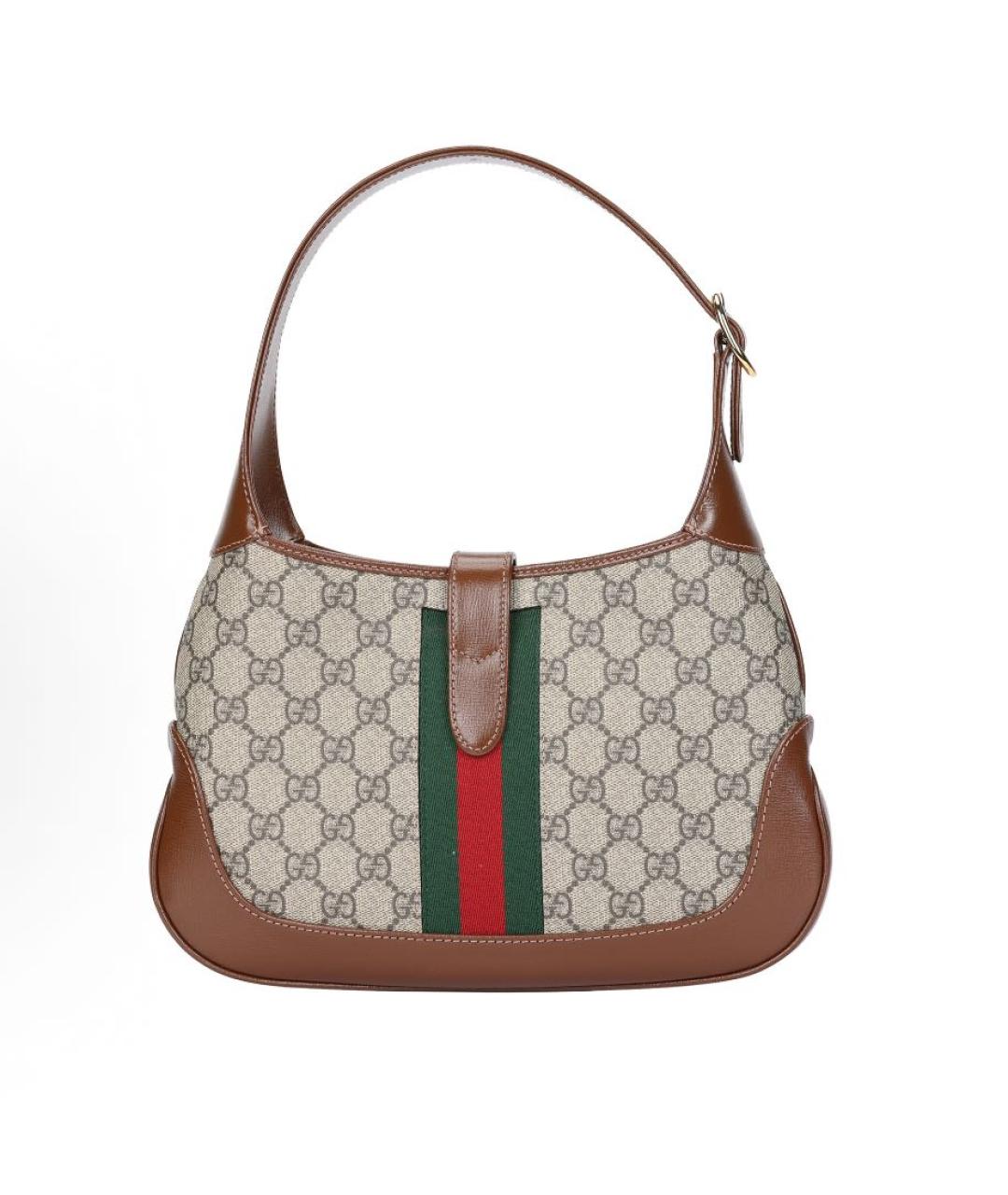 GUCCI Коричневая кожаная сумка через плечо, фото 3