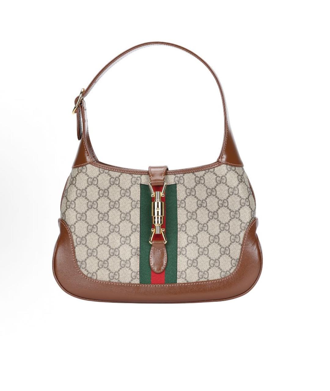 GUCCI Коричневая кожаная сумка через плечо, фото 1