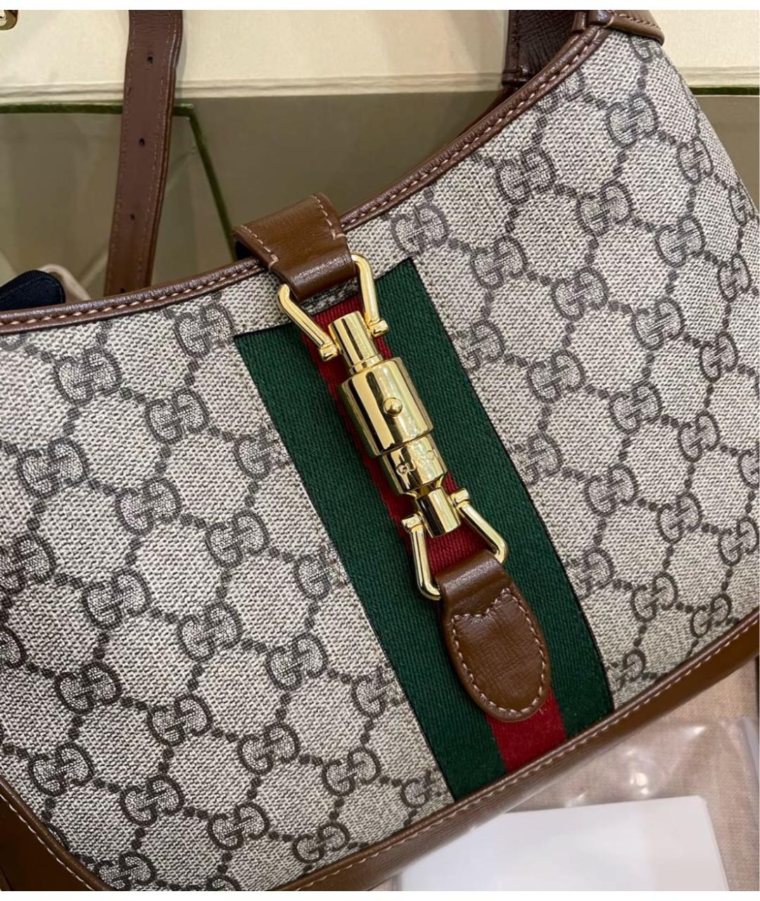GUCCI Коричневая кожаная сумка через плечо, фото 7