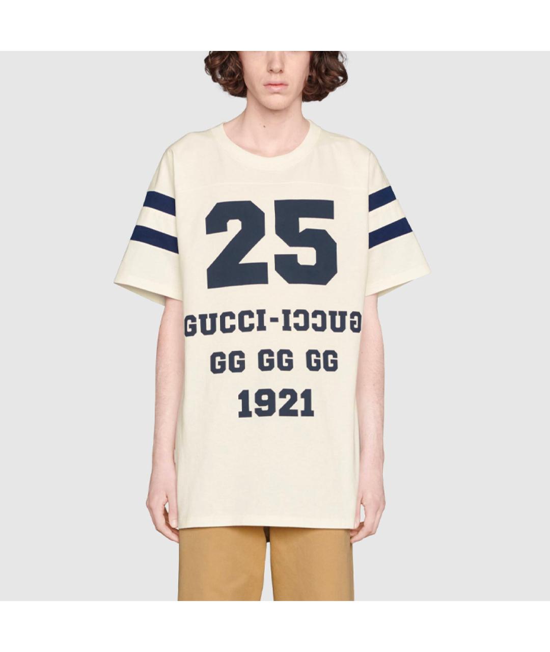 GUCCI Белая хлопковая футболка, фото 5