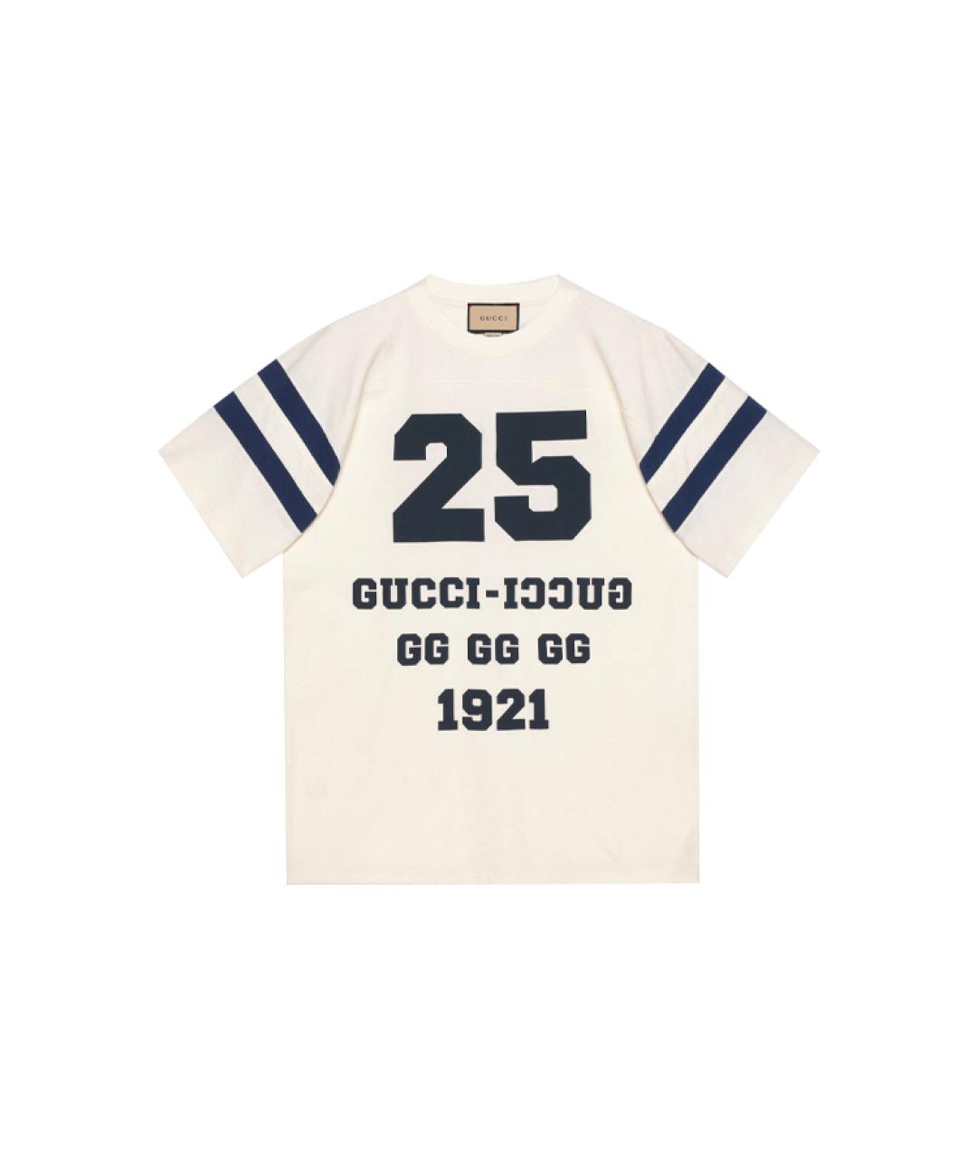 GUCCI Белая хлопковая футболка, фото 1