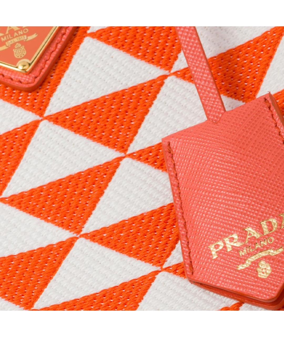 PRADA Оранжевая тканевая сумка через плечо, фото 5