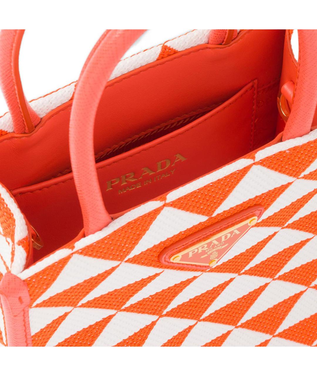 PRADA Оранжевая тканевая сумка через плечо, фото 4