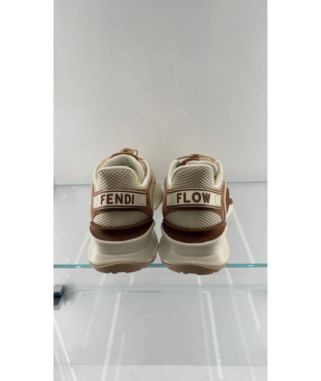 FENDI Розовые текстильные кроссовки, фото 4