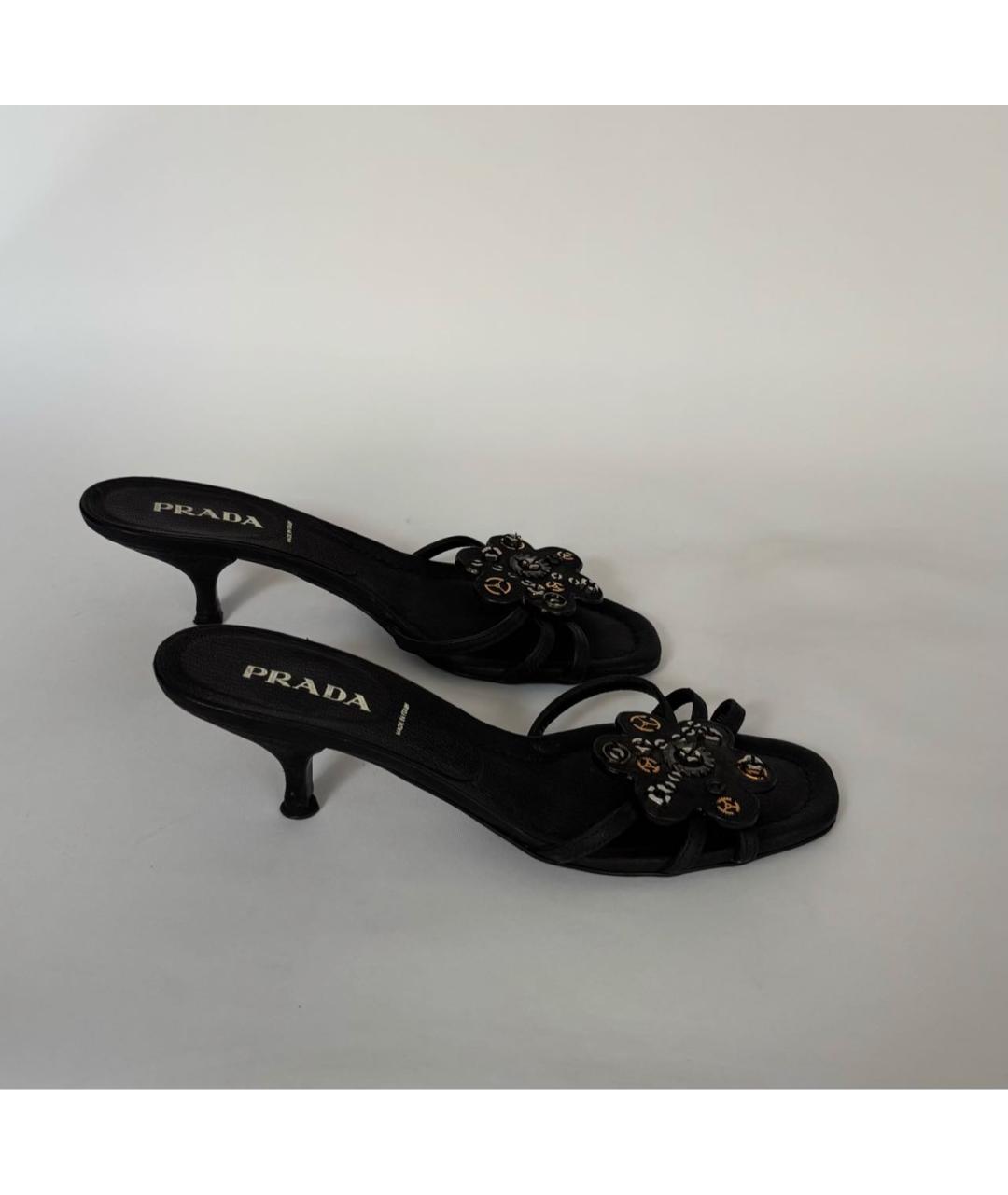 PRADA Черные кожаные мюли, фото 6