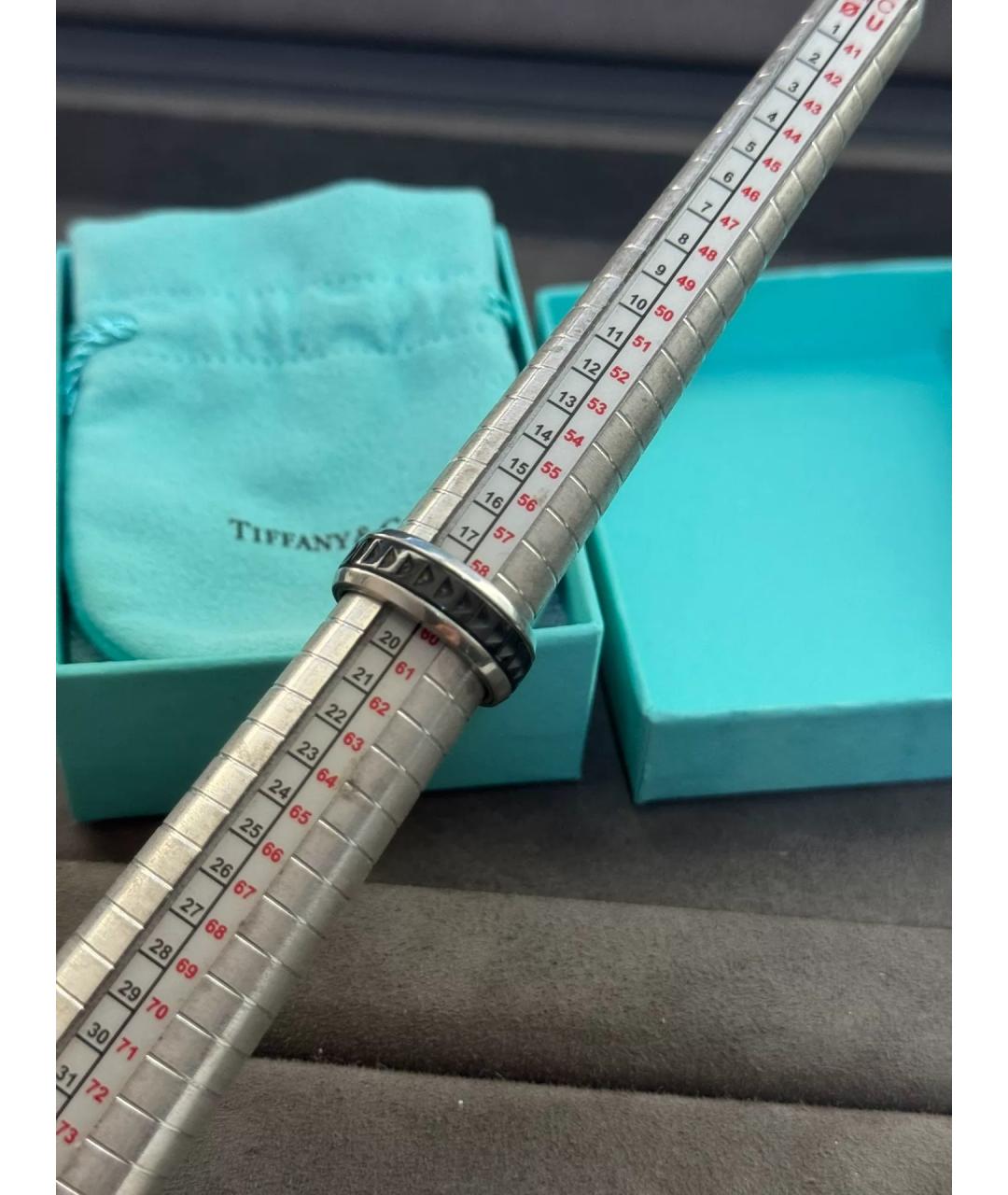 TIFFANY&CO Черное металлическое кольцо, фото 9