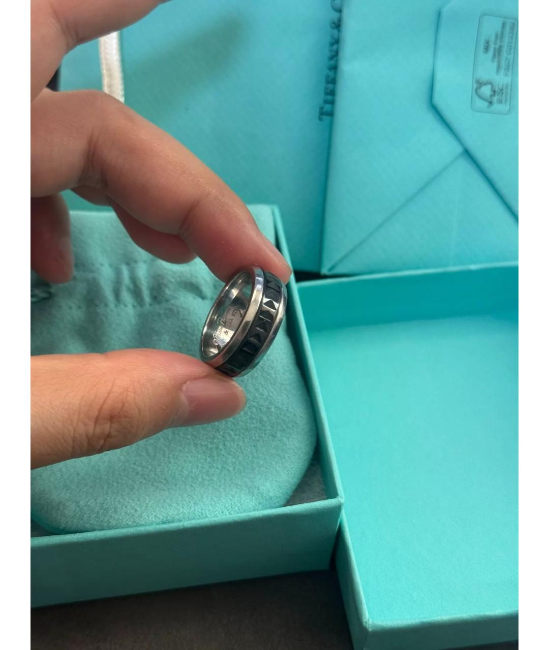 TIFFANY&CO Черное металлическое кольцо, фото 8