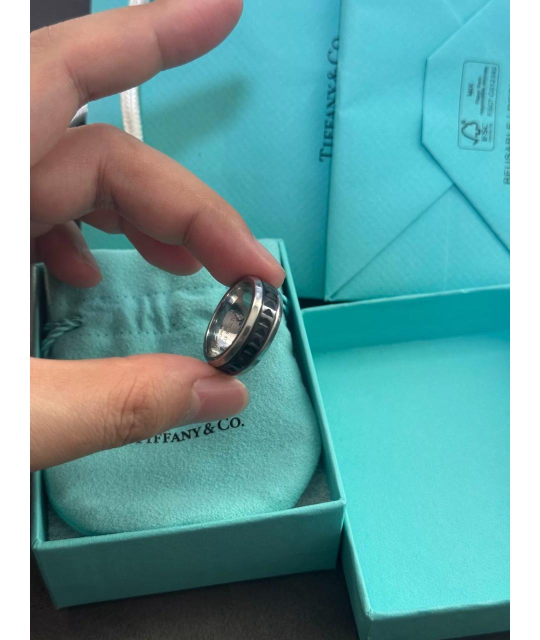 TIFFANY&CO Черное металлическое кольцо, фото 3