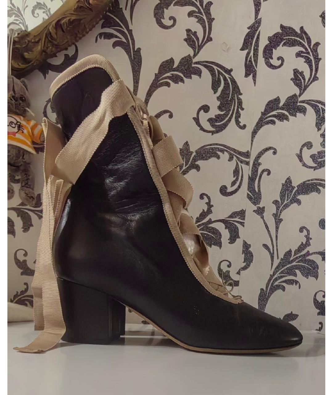 VALENTINO Черные кожаные ботильоны, фото 8