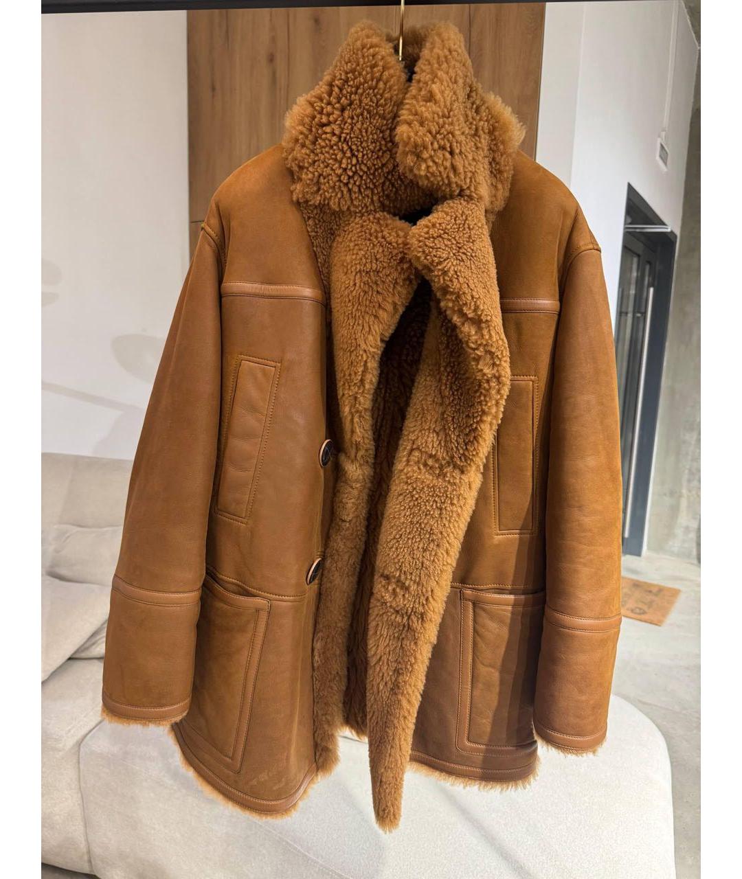 LORO PIANA Коричневая меховая дубленка, фото 2