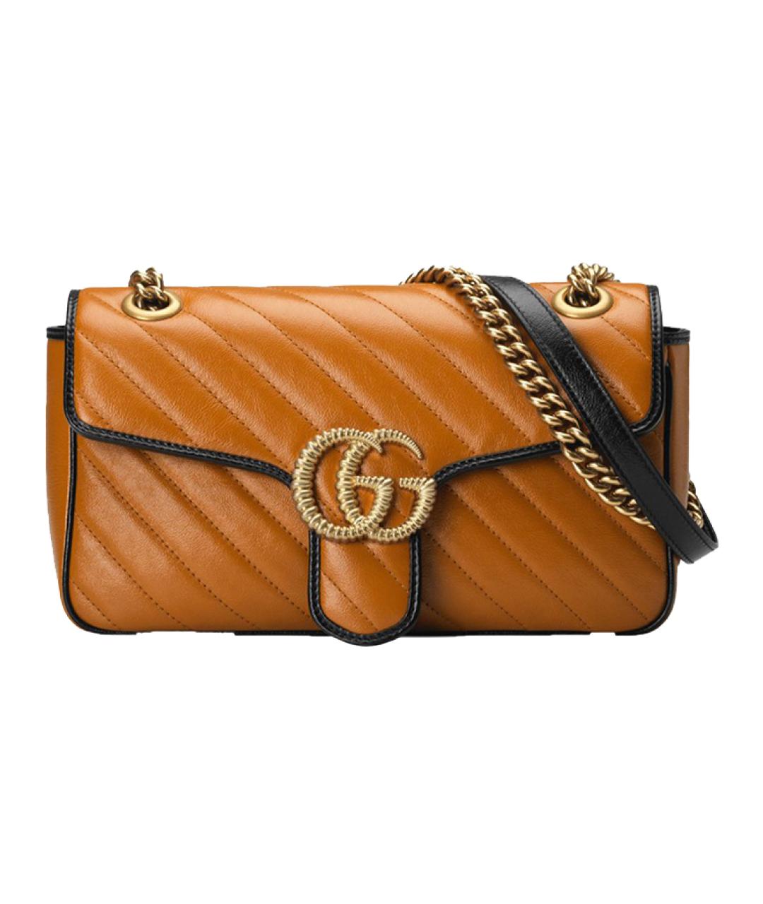 GUCCI Коричневая кожаная сумка через плечо, фото 1