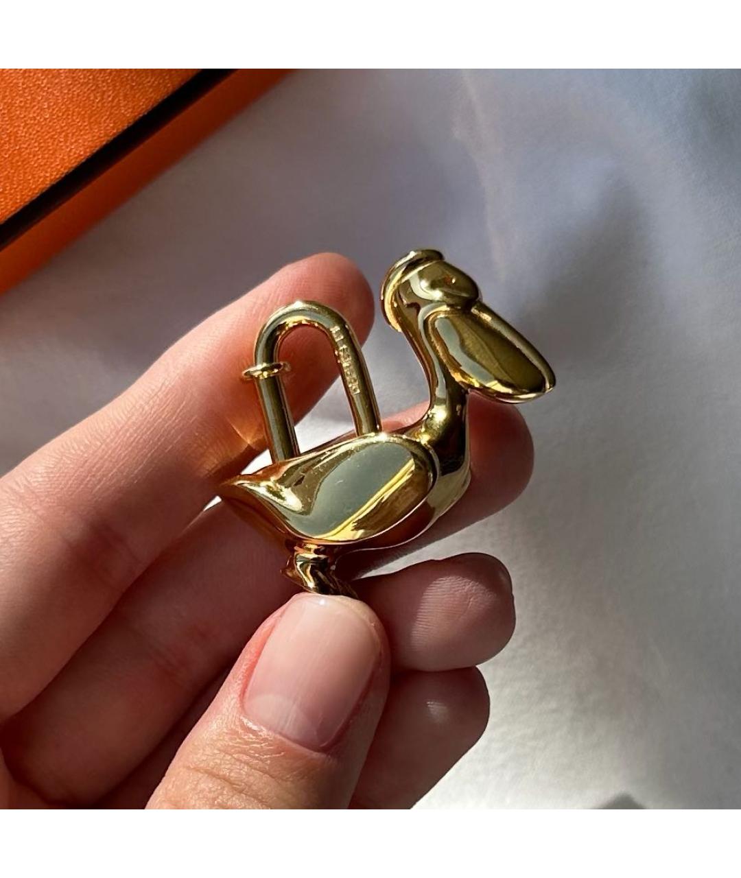 HERMES Золотой брелок, фото 6