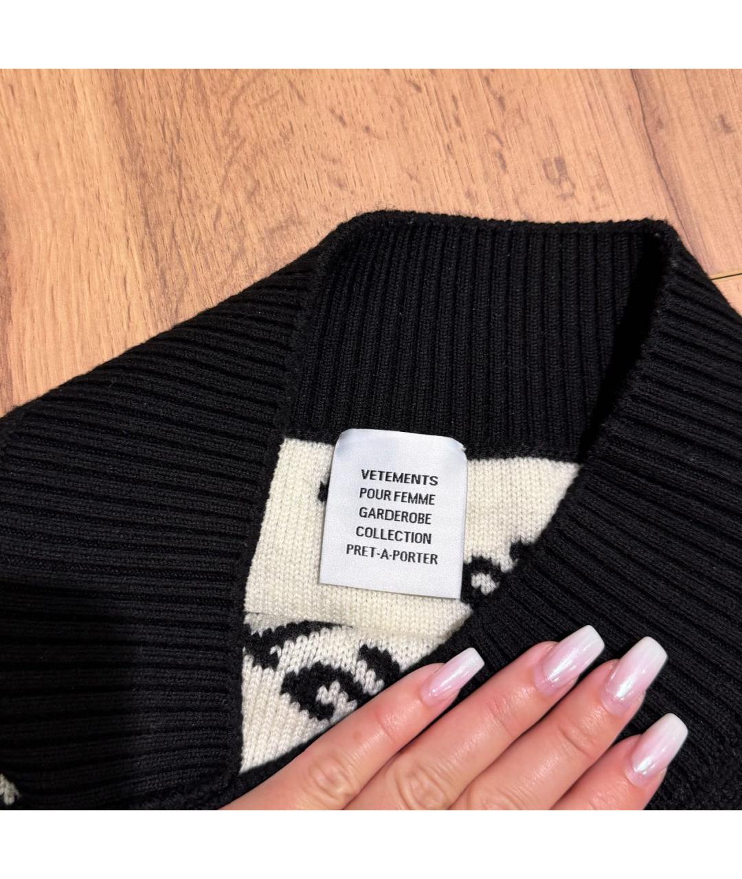 VETEMENTS Черная шерстяная юбка мини, фото 5
