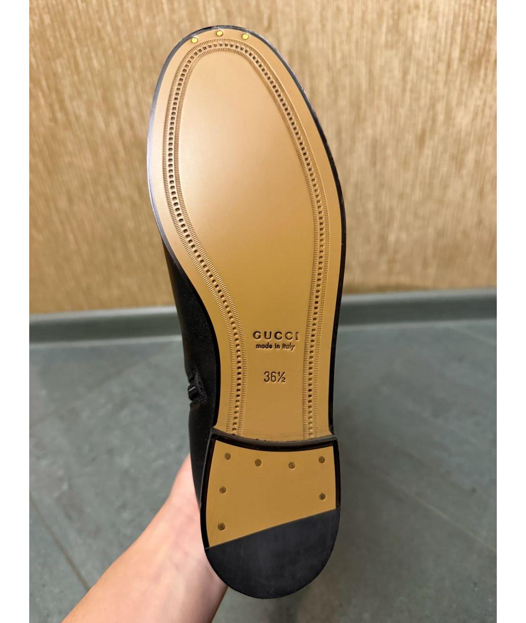 GUCCI Черные кожаные сапоги, фото 7