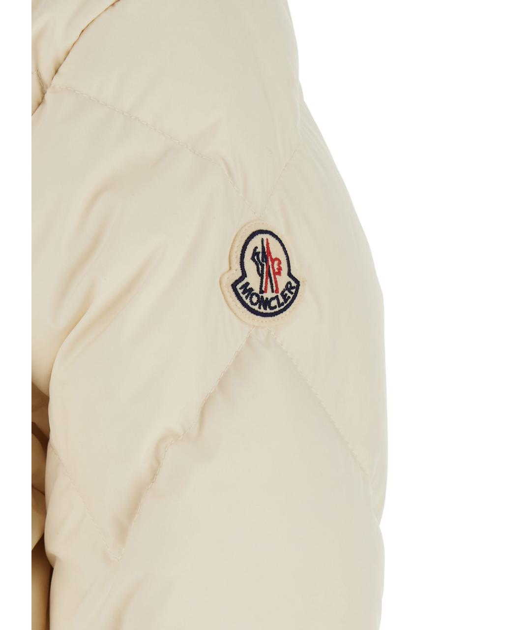MONCLER Белый полиэстеровый пуховик, фото 3