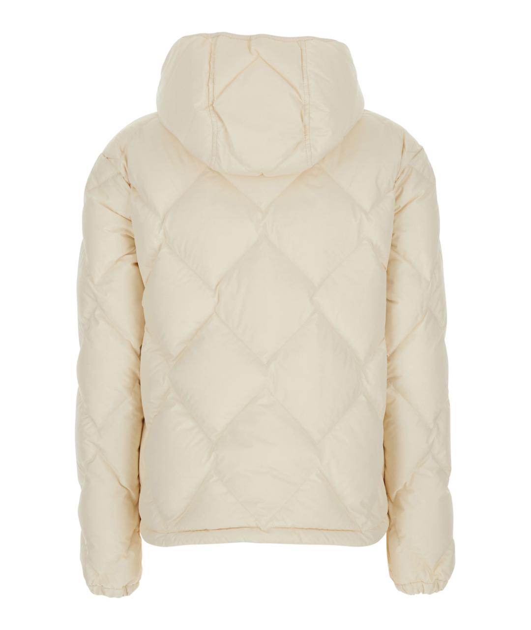 MONCLER Белый полиэстеровый пуховик, фото 2