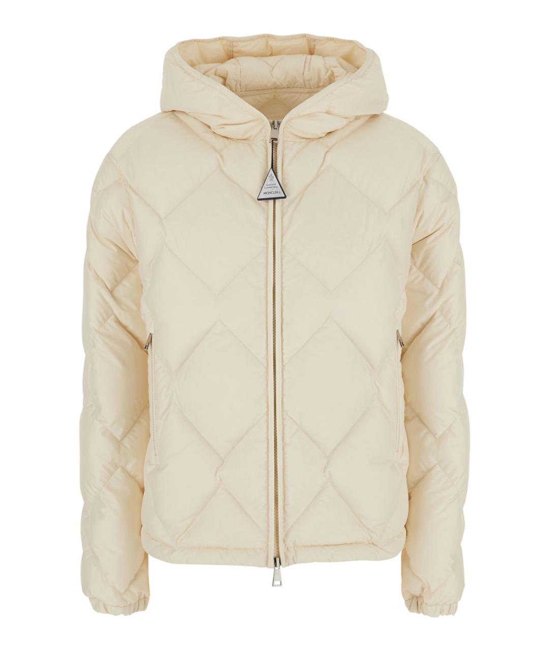MONCLER Белый полиэстеровый пуховик, фото 1