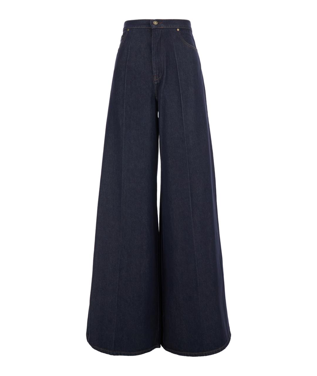 MAX MARA Синие хлопковые джинсы клеш, фото 1