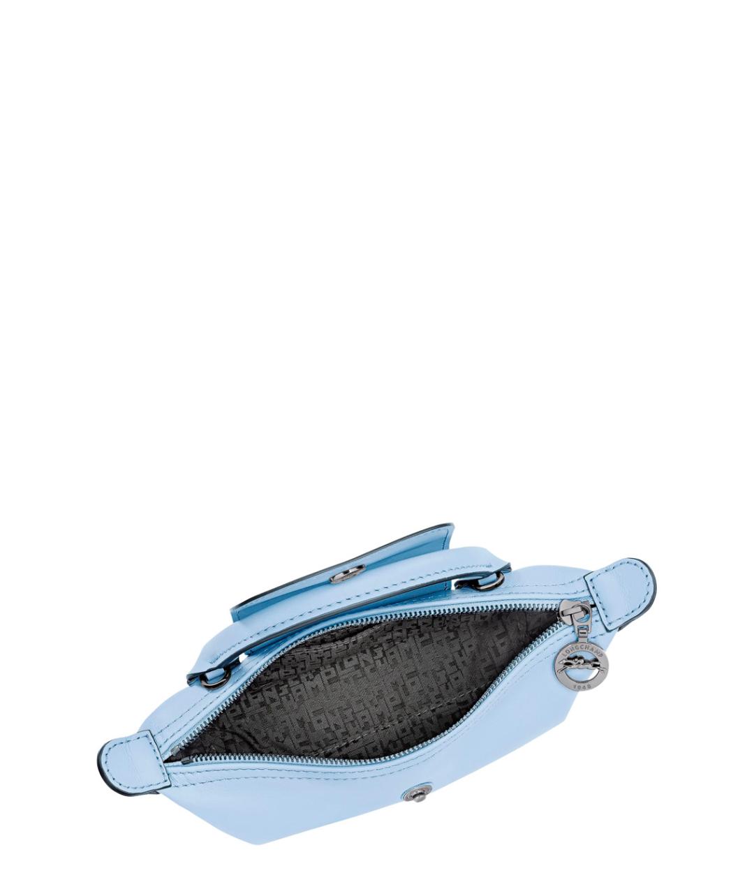 LONGCHAMP Голубая кожаная сумка через плечо, фото 4
