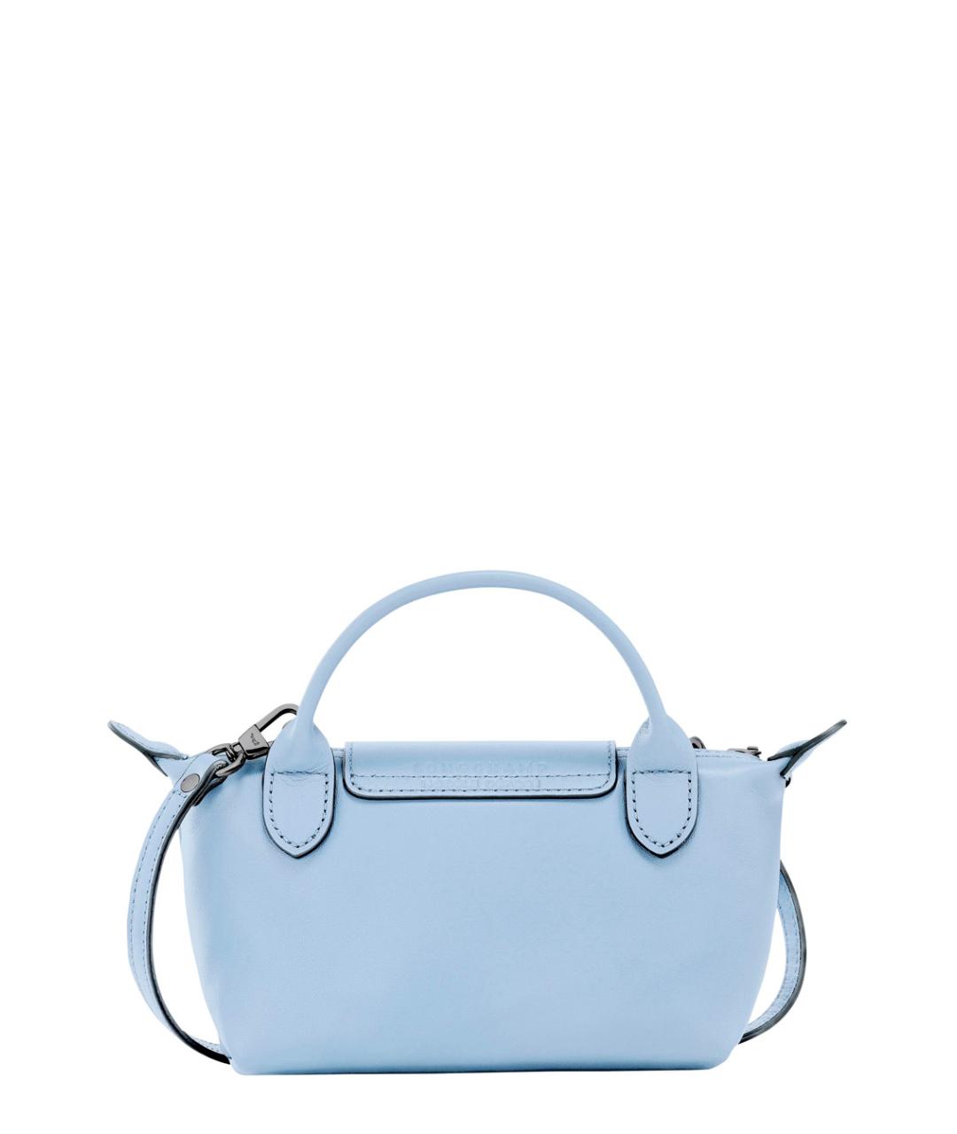 LONGCHAMP Голубая кожаная сумка через плечо, фото 2