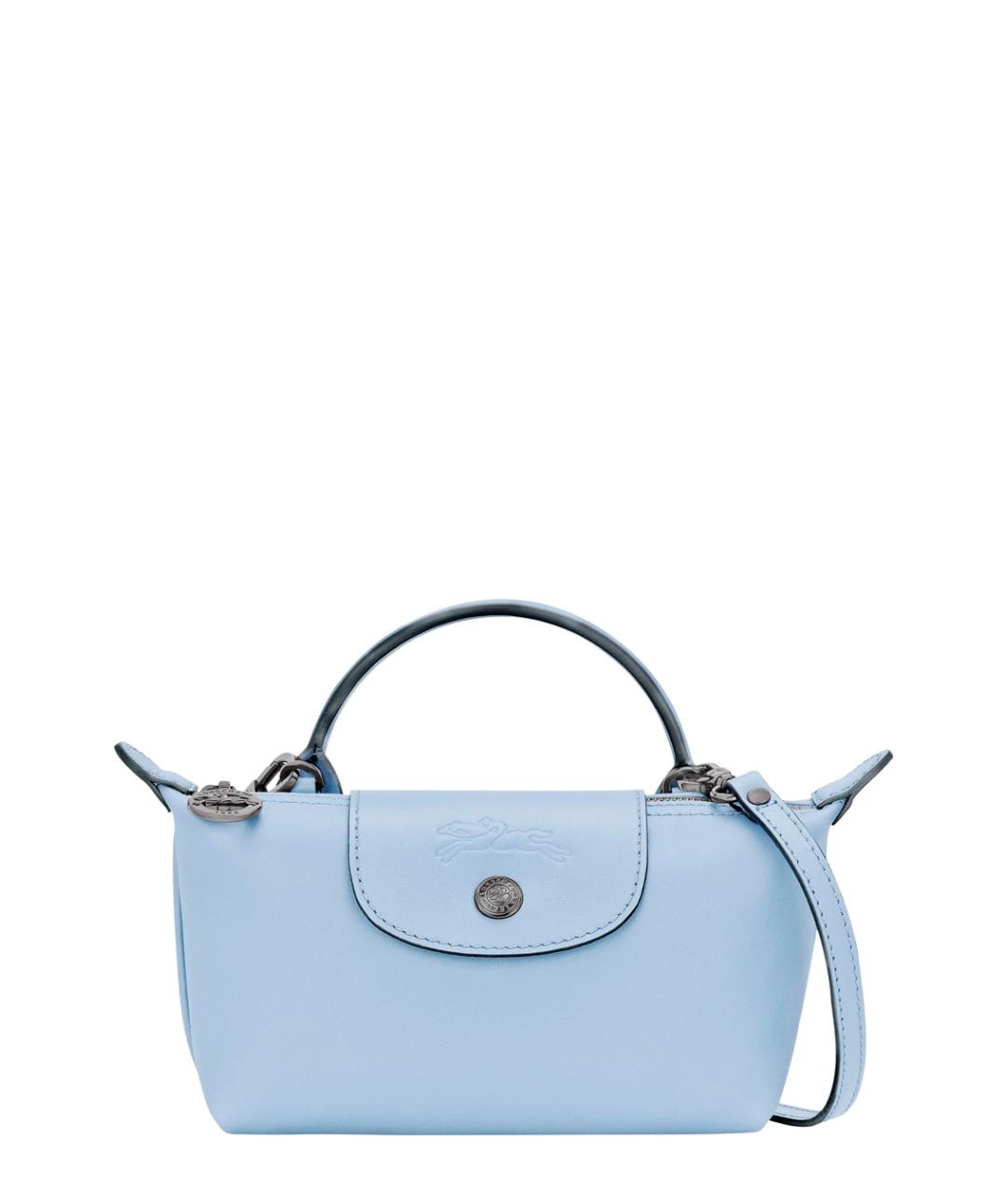 LONGCHAMP Голубая кожаная сумка через плечо, фото 1