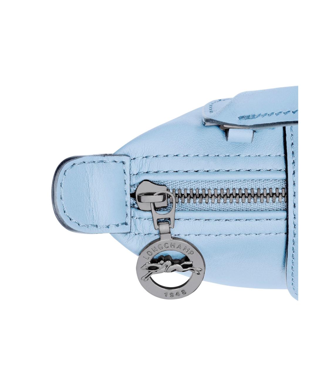 LONGCHAMP Голубая кожаная сумка через плечо, фото 3