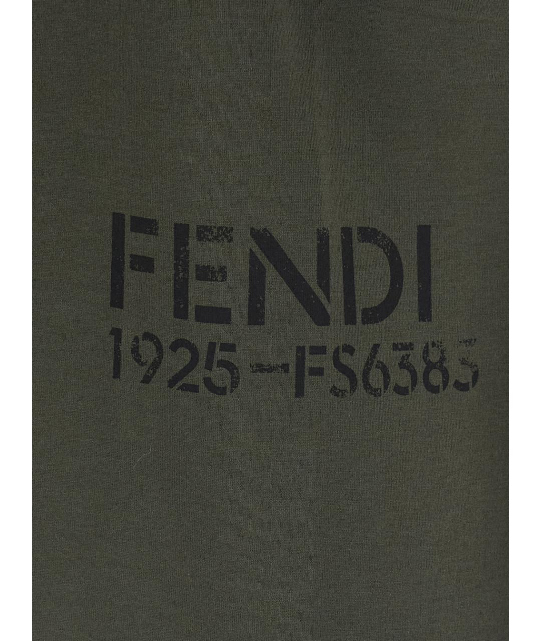 FENDI Зеленая хлопковая футболка, фото 3