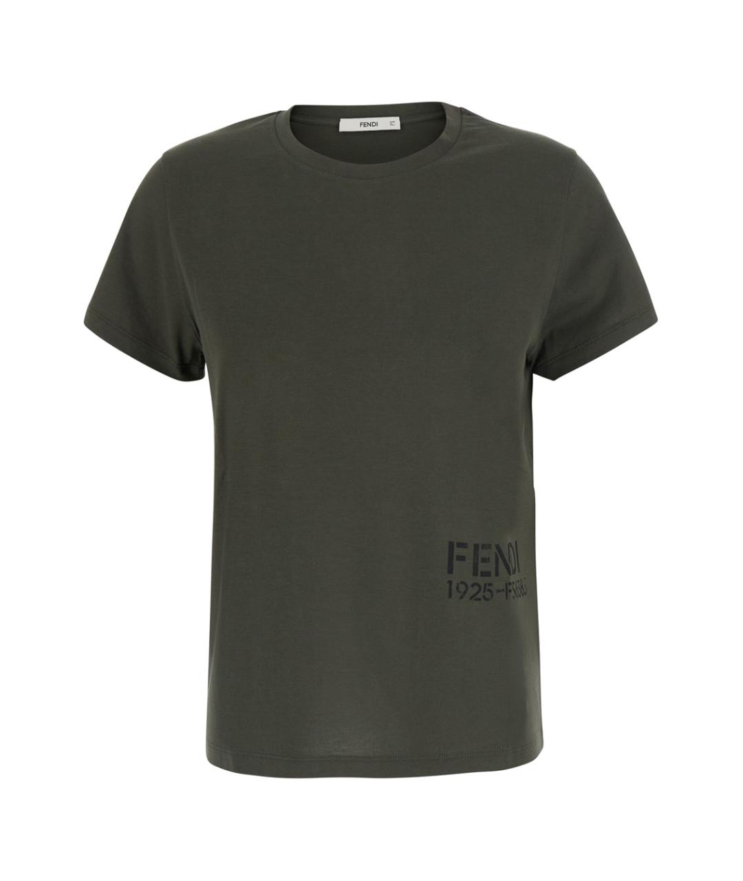 FENDI Зеленая хлопковая футболка, фото 1