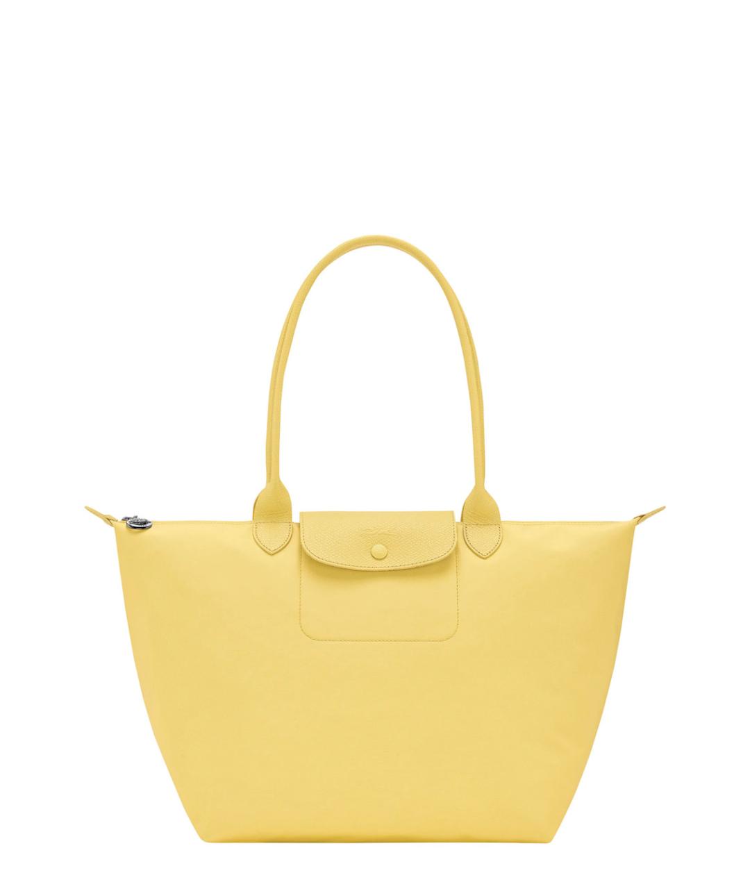 LONGCHAMP Желтая кожаная сумка тоут, фото 1