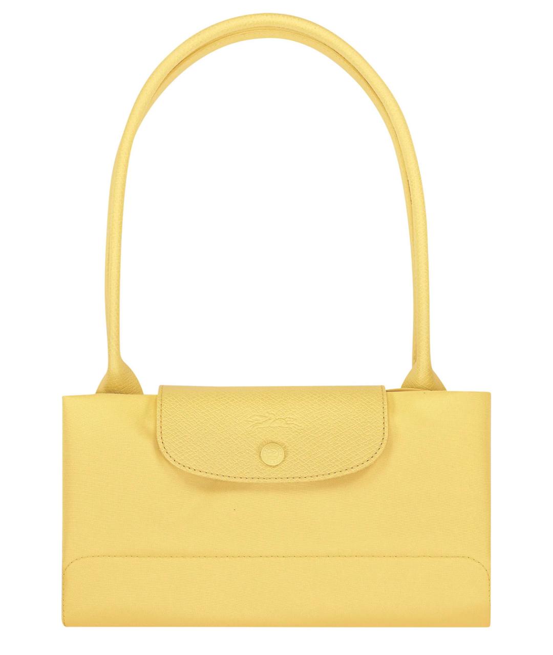 LONGCHAMP Желтая кожаная сумка тоут, фото 3