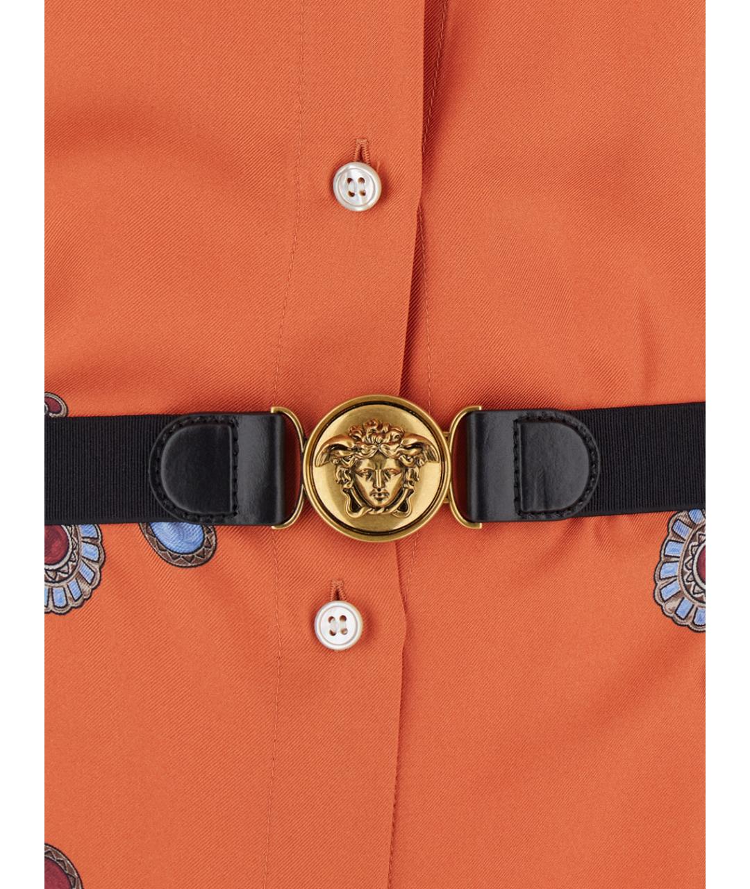 VERSACE Оранжевое шелковое повседневное платье, фото 3