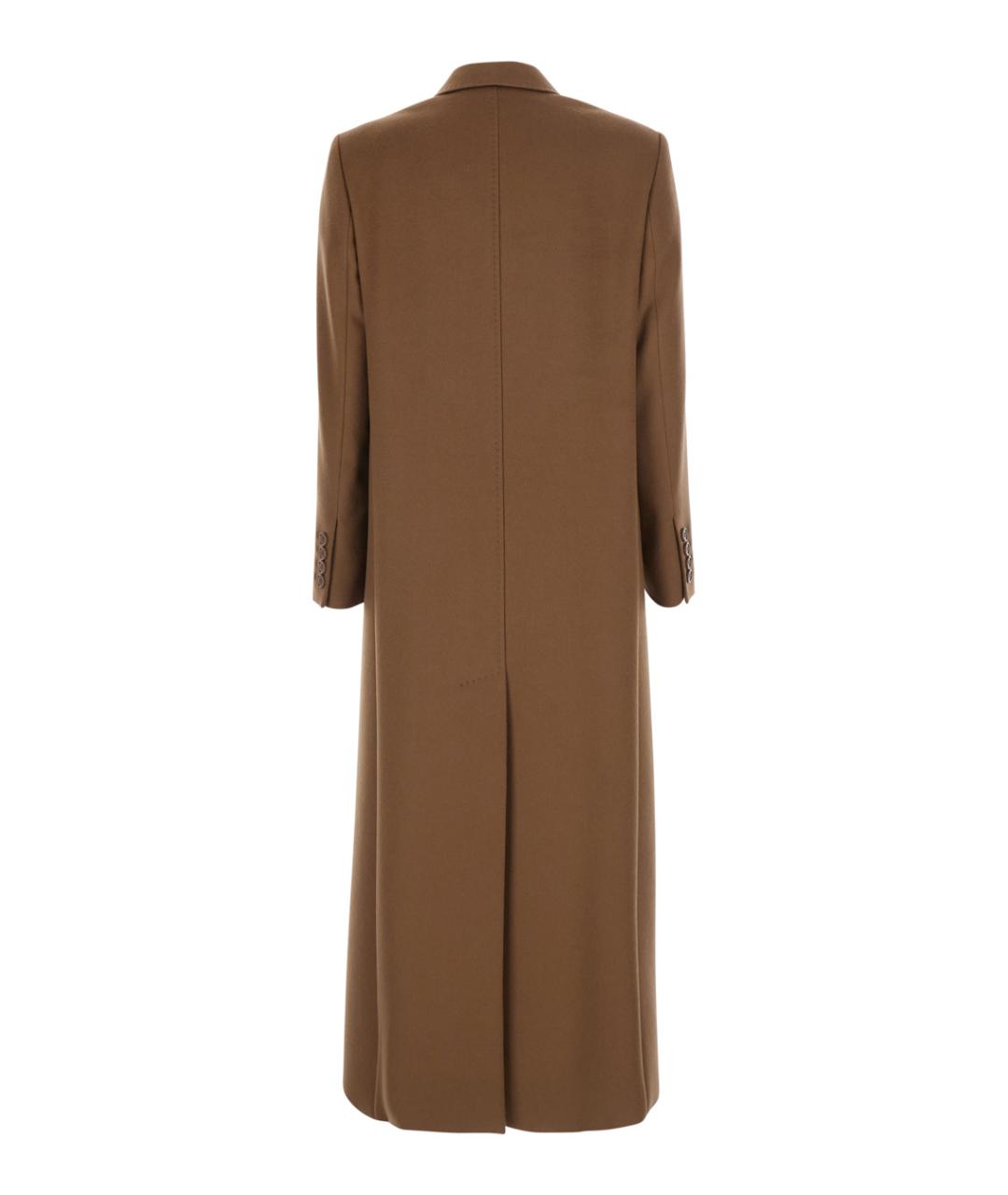 MAX MARA STUDIO Коричневое шерстяное пальто, фото 2