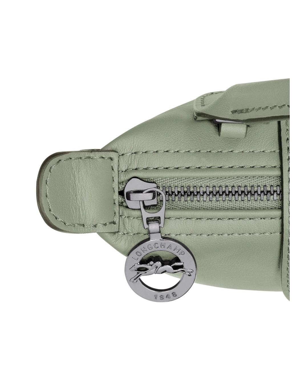 LONGCHAMP Зеленая кожаная сумка через плечо, фото 3