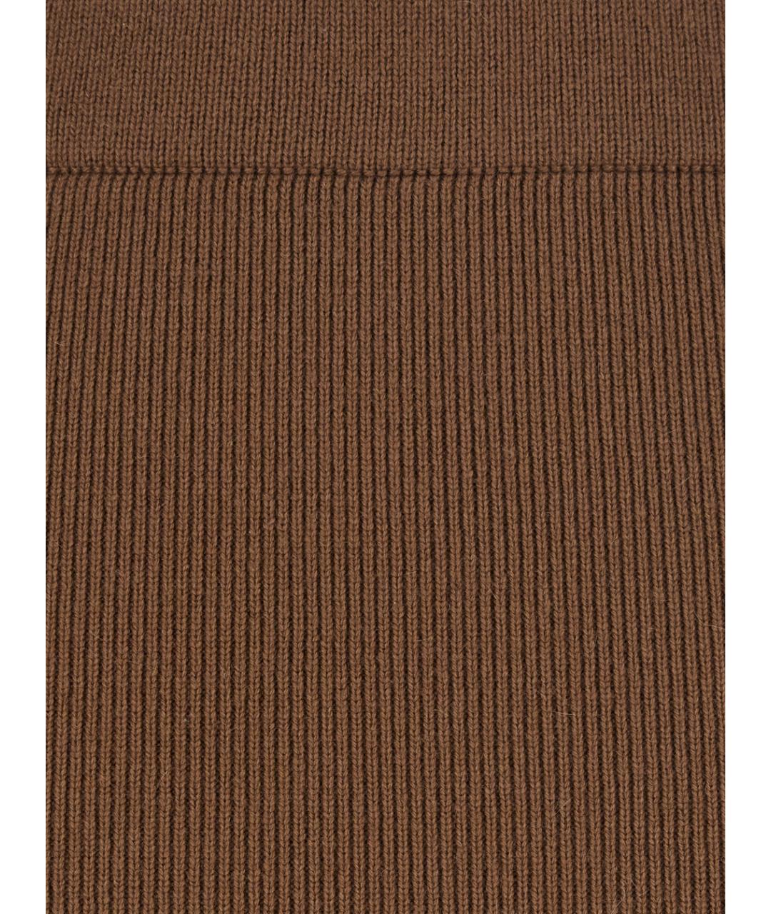 MAX MARA STUDIO Коричневая шерстяная юбка миди, фото 3