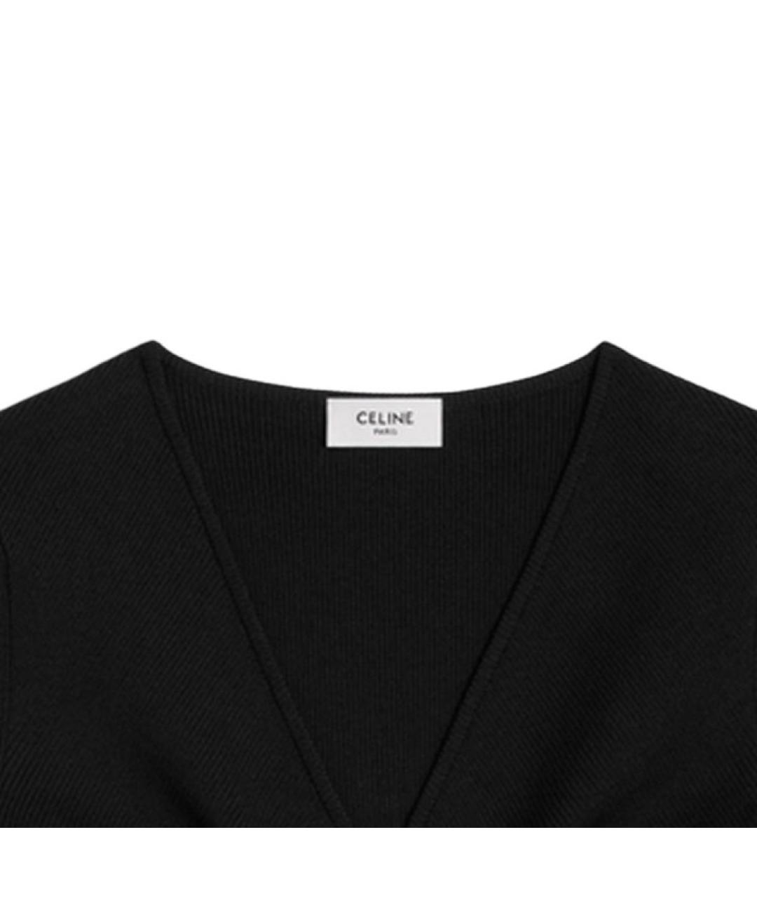 CELINE Черная футболка, фото 5