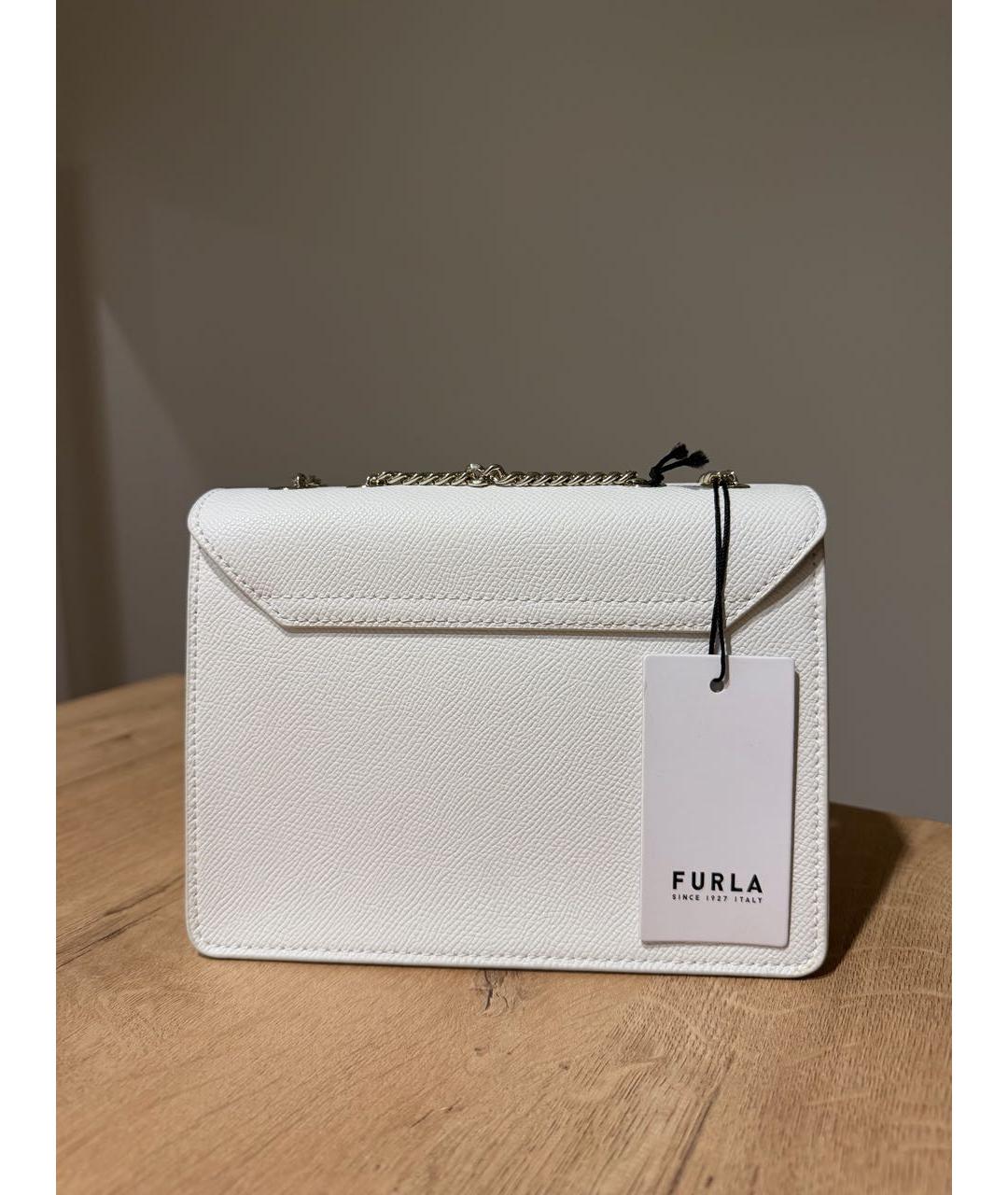 FURLA Белая кожаная сумка через плечо, фото 3