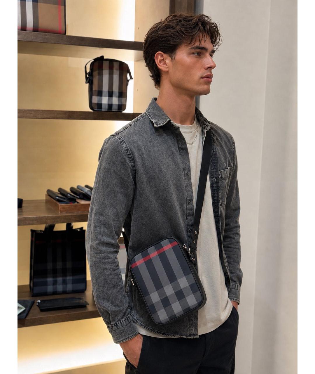 BURBERRY Мульти сумка на плечо из канвы, фото 3