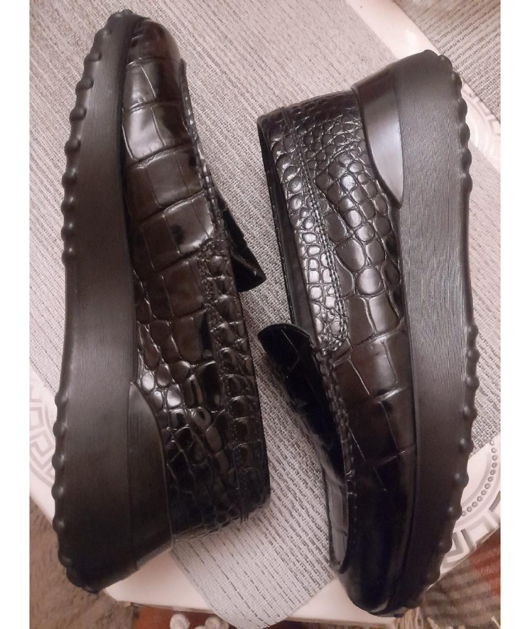 TOD'S Черные кожаные лоферы, фото 5
