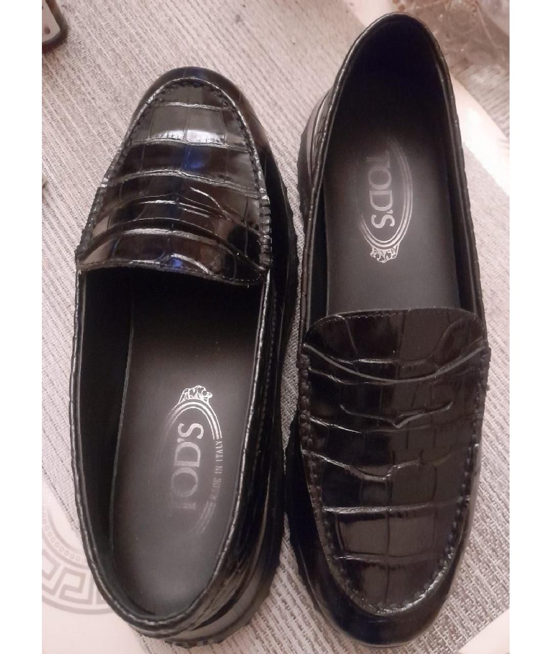 TOD'S Черные кожаные лоферы, фото 3