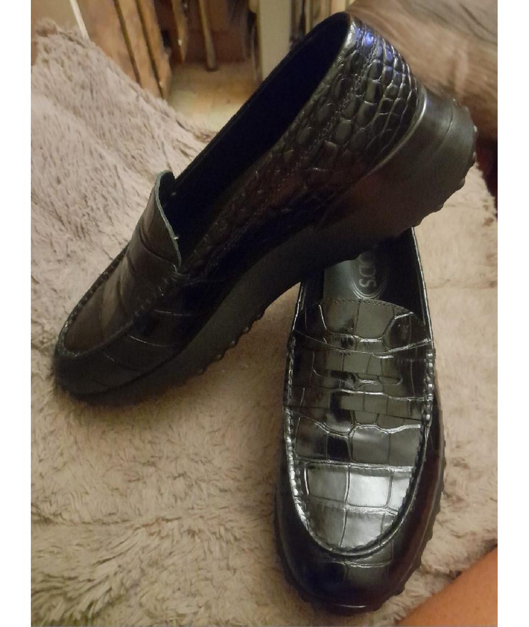 TOD'S Черные кожаные лоферы, фото 2