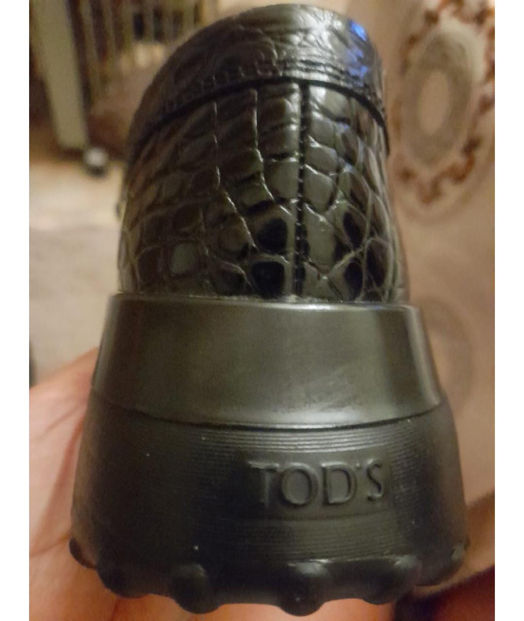 TOD'S Черные кожаные лоферы, фото 4