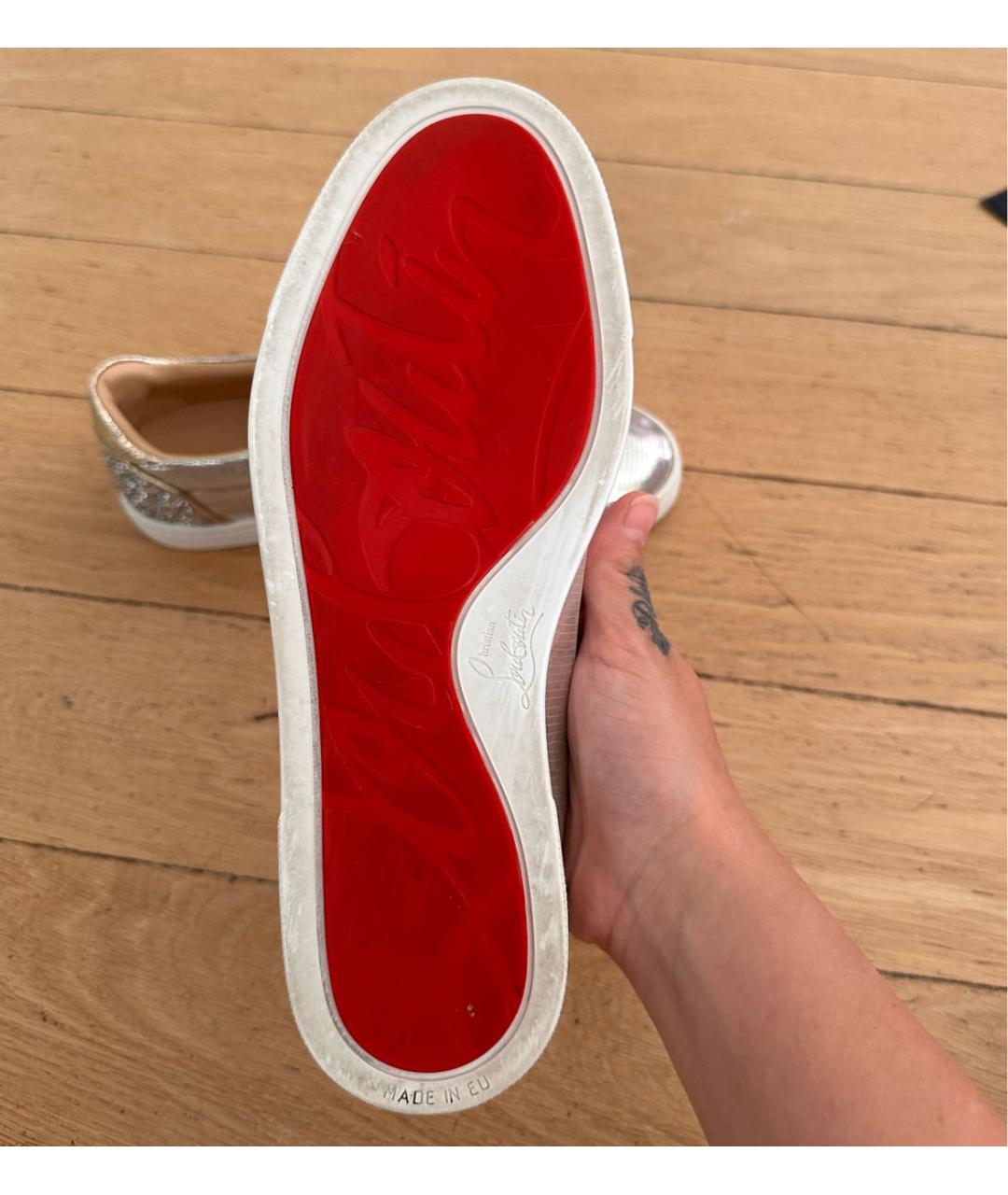 CHRISTIAN LOUBOUTIN Серебряные кеды, фото 7