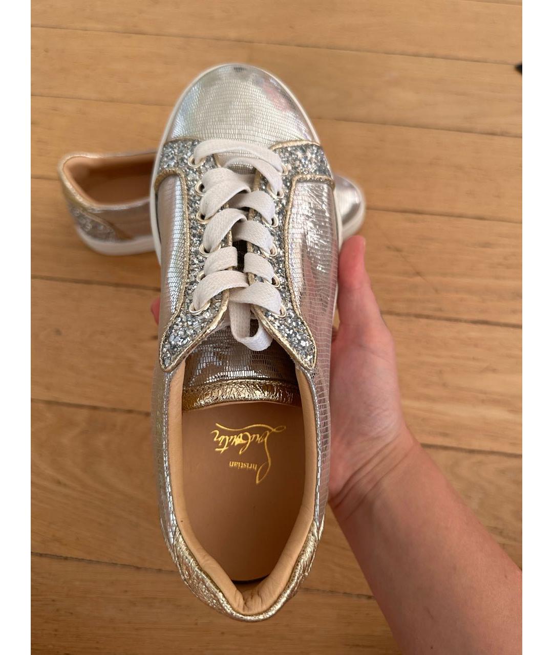 CHRISTIAN LOUBOUTIN Серебряные кеды, фото 4